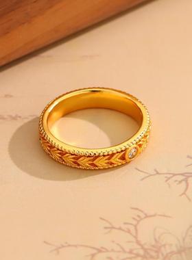 麦穗戒指女小众设计气质轻奢个性