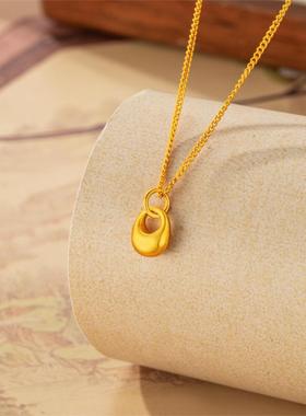 小金坨项链新中式古法镂空设计