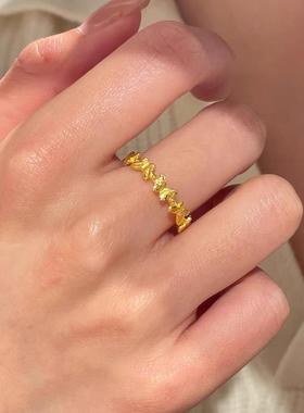 新中式复古立体蝴蝶戒指女开口