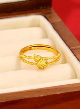 葫芦拉丝戒指时尚宫廷风可调节