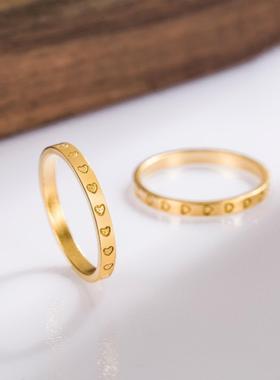 爱心满圈戒指女小众设计时尚简约