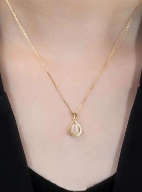 福袋猫眼石吊坠项链女时尚微镶