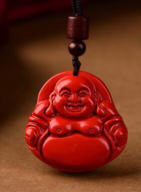 朱砂弥勒佛吊坠款本命佛男款高档