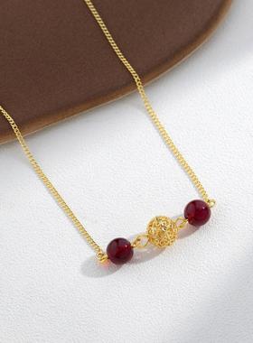 绣球项链女2024年新款小众设计