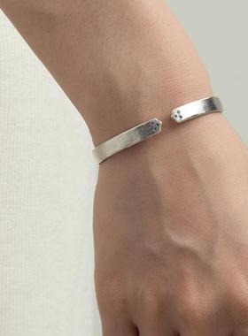 泰戈尔飞鸟集手镯925银镶蓝宝石