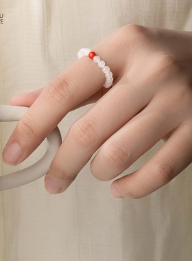 由子野天然和田玉白南红串