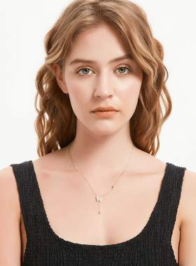 仙子蝴蝶项链女925银流苏吊坠