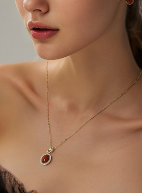 【新品】一撇一捺YPYN金辉映梦南红项链925银新中式国风国潮