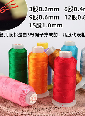锦纶手线diy编织珍珠玉石吊坠