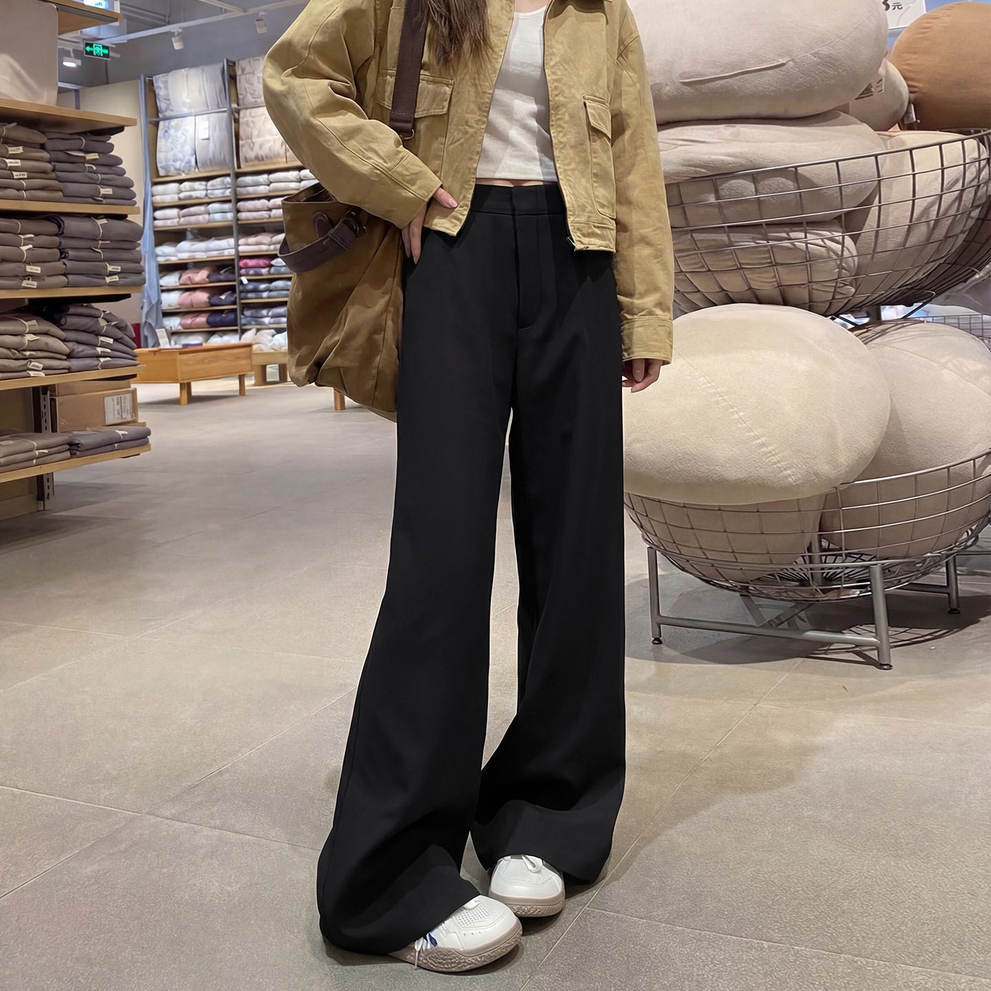 深灰色西装裤女2026春秋季新款直筒高腰显瘦垂感休闲窄版阔腿裤子,淘宝优惠券,粉丝福利购,淘宝优惠卷