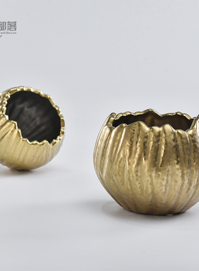 金色花瓶景德镇摆件欧式客厅卧室