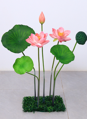 假花佛堂供佛舞台装饰道具荷叶