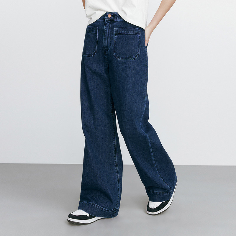 Wrangler威格23秋冬复古阔腿牛仔垮垮裤