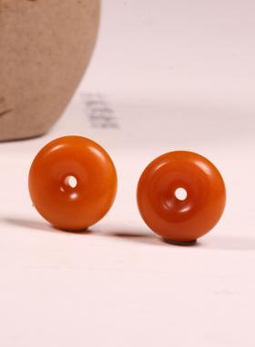 红沁籽料手串隔片面包圈平安扣