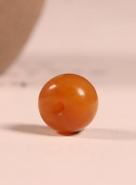 红沁新疆和田玉籽料珠子黄沁圆珠