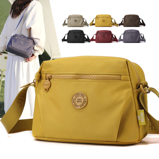 New single shoulder crossbody bag, multi-layered women's casual canvas bag, nylon cloth, versatile mobile phone bag, daily commuter shoulder bag