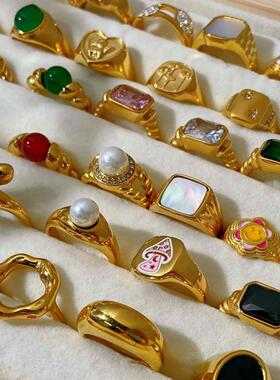 Uworld 18K Gold PVD Plated 316L Stainless Steel Rings Finger