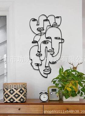亚玛逊金属墙艺术人头铁艺墙挂墙面装饰人像挂壁饰墙饰
