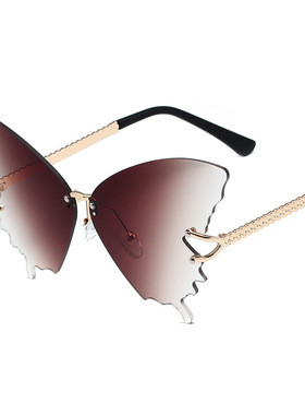 新款 新款蝴蝶太阳镜女时尚大框渐变色墨镜欧美潮流街拍太阳眼镜s