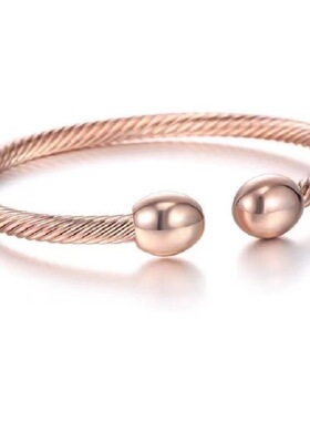 新款 欧美手链热销钛钢威亚线钢丝手镯男嘻哈朋克开口螺纹手镯一