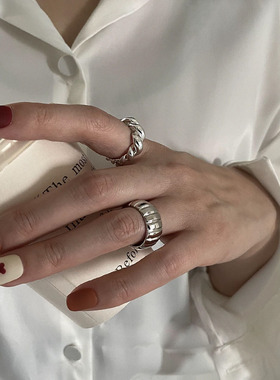新款 复古不规则戒指女ins小众设计感个性简约开口可调节指环简约