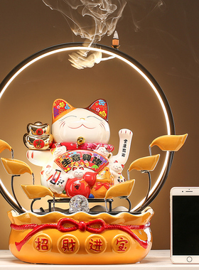 摇手招财猫摆件送店铺自动招手