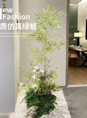 野花中式仿真植物小型造景极简风