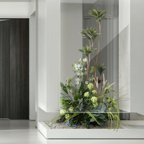 小型绿植造景装饰花卉仿真植物盆栽摆件办公室服装店角落花堆布景 - 图0