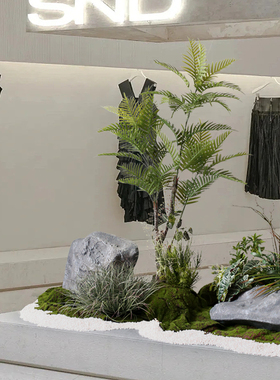 野花仿真石头植物造景假植被园景