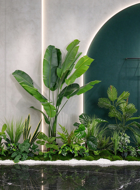 仿真苔藓绿植盆栽过道花槽造景