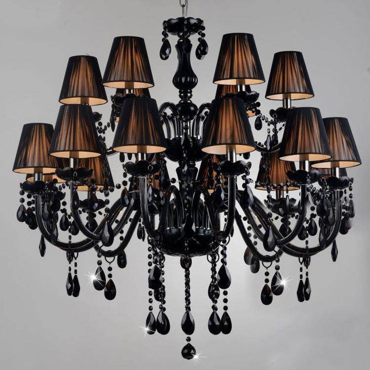 欧式蜡烛水晶灯黑色水晶吊灯客厅卧室餐厅灯酒店工程水晶灯具,淘宝优惠券,粉丝福利购,淘宝优惠卷