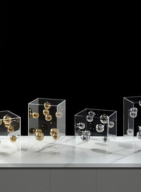 现代简约欧式轻奢亚克力罩子星球摆件样板房售楼处软装饰品摆设