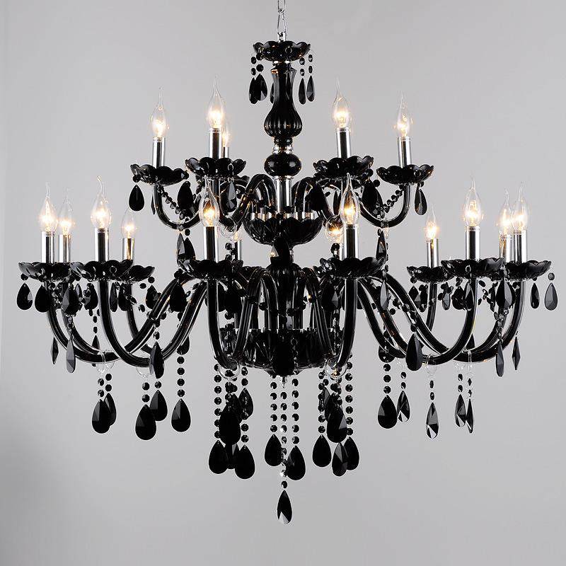 欧式蜡烛水晶灯黑色水晶吊灯客厅卧室餐厅灯酒店工程水晶灯具,淘宝优惠券,粉丝福利购,淘宝优惠卷