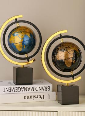 轻奢金属地球仪摆件高级感家居客厅礼品礼物装饰工艺品厂