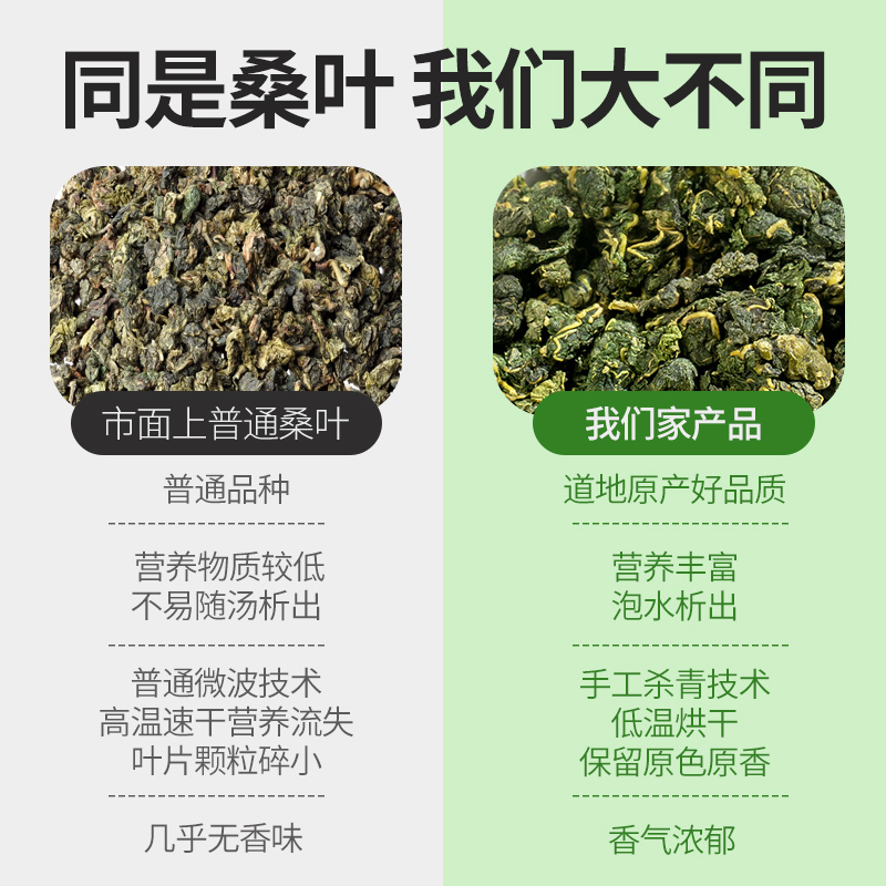 霜打桑叶茶官方旗舰店霜降秋后桑叶泡水喝桑树新鲜干叶茶正品520g - 图0