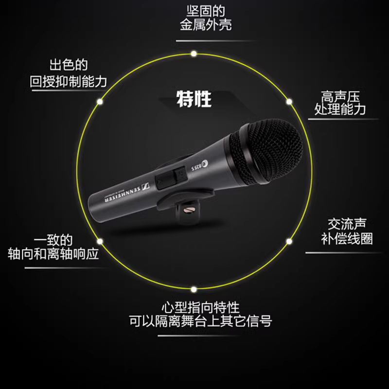 SENNHEISER/森海塞尔E825S动圈麦克风K歌舞台有线话筒直播家用 - 图1