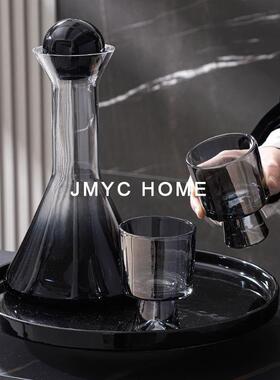 玻璃醒酒具套装饰品样板间酒柜红酒杯红酒瓶茶几餐厅桌面吧台摆件