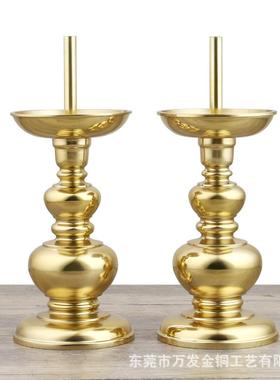 黄铜烛台摆件关公光身葫芦蜡烛座厂家金属插蜡烛台座婚庆供奉
