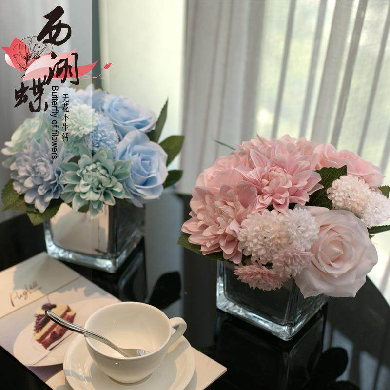 仿真花客厅装饰摆件假花花束盆栽餐桌摆设小清新北欧卧室花艺插花,淘宝优惠券,粉丝福利购,淘宝优惠卷