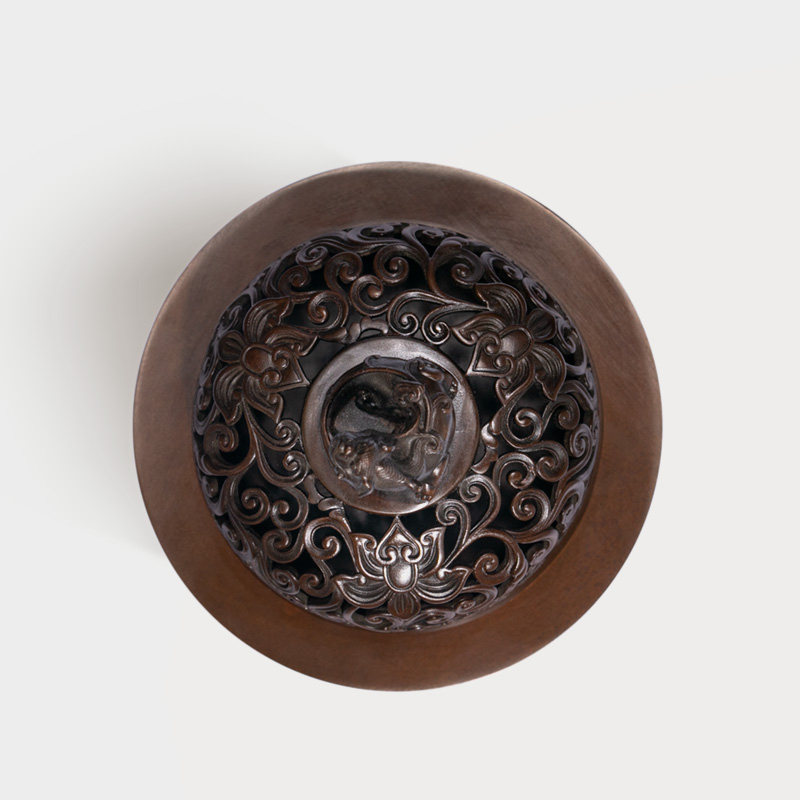 庆松堂苏工铜炉名家胡庆松制三足螭龙钮熏炉紫铜复古炉室内熏香炉,淘宝优惠券,粉丝福利购,淘宝优惠卷