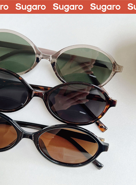 复古书呆子miu风椭圆偏光太阳镜