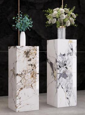 岩板花架座工艺礼品摆饰摆台墩子酒店玄关客厅暴力熊落地摆件底座