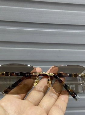 天然冰糖色水晶石眼镜高档东海水晶石头镜纯天然石头镜清凉润目