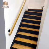 Solid Wood Stair Tread Board Custom Old Elm Wood Board Steel Frame Bag Cement Step Plate Log Assembled Attic Wooden Ladder Board