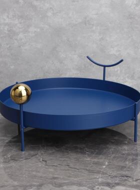 新中式创意金属圆形托盘样板房电视柜餐厅客厅卧室玄关饰品摆件