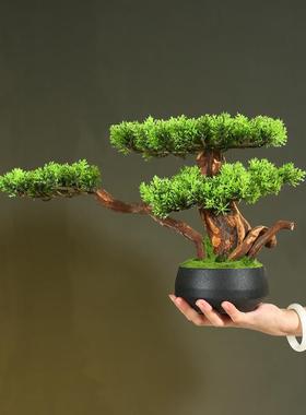 装饰品绿植仿真迎客松盆景家居室内客厅盆栽酒店玄关桌面装饰摆件