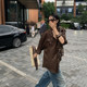 ສິບສາມ Porridge Old Money Secret Land Lyocell Linen Minimalist Casual Shirt Women's Loose Slimming Temperament Versatile Long Sleeve