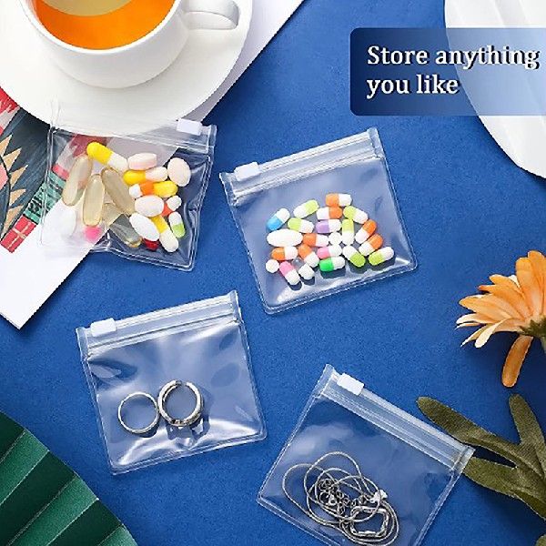 5pcs Pill Pouch Bags Zippered Pill Pouch Reusable Clear - 图1