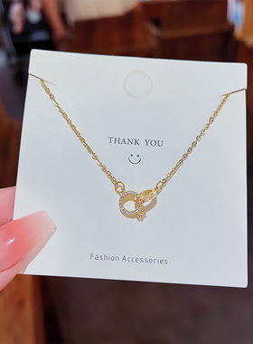 韩版轻奢气质项链仙女百搭ins吊坠2023年新款轻奢小众礼物送女友