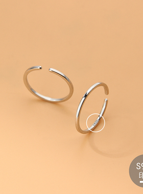 纯银戒指女细面活口精致小众ins